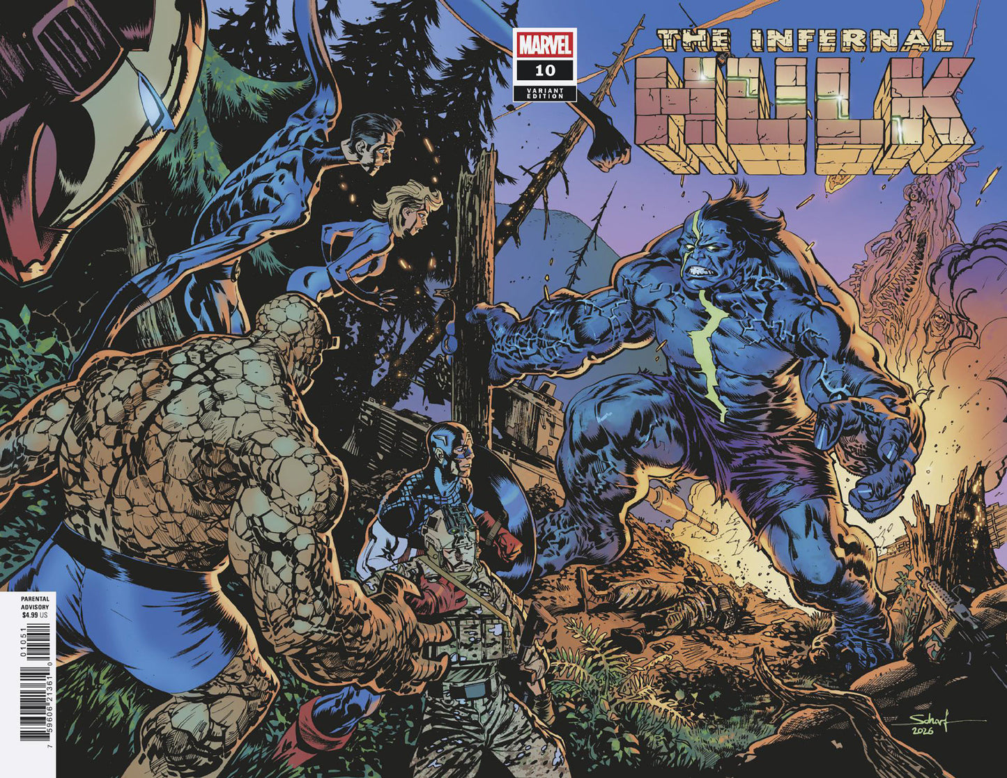 INFERNAL HULK #10 JONAS SCHARF WRAPAROUND BATTLE VARIANT
