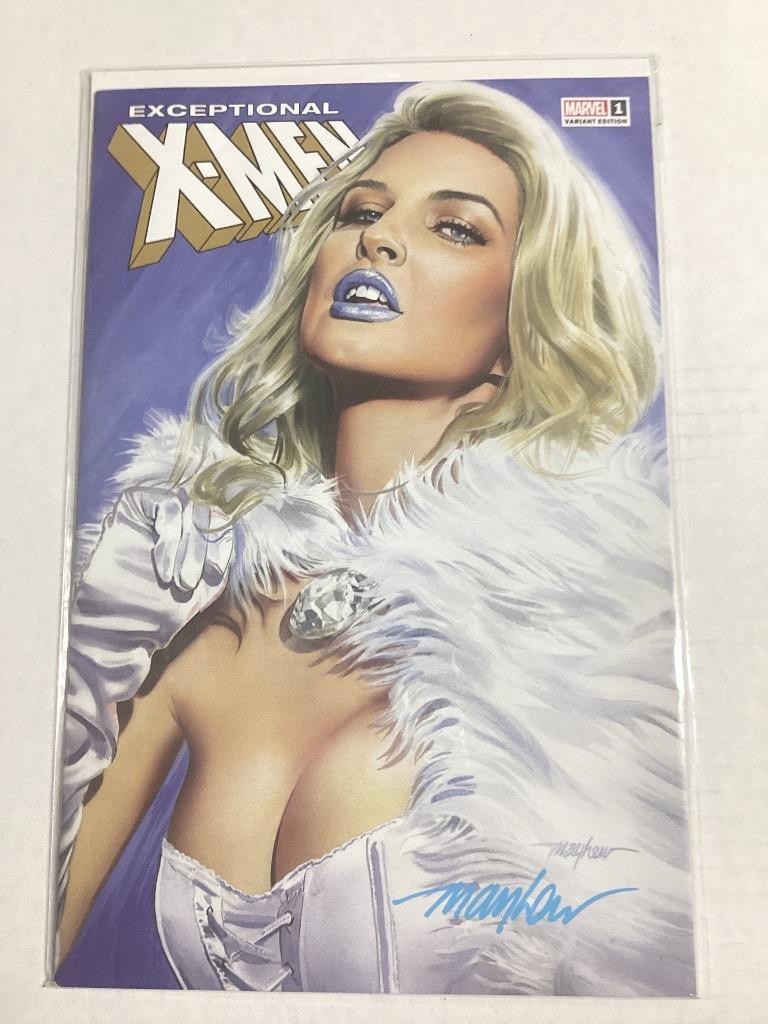 EXCEPTIONAL X-MEN #1 MIKE MAYHEW TRADE/VIRGIN SET SIGNED W/COA