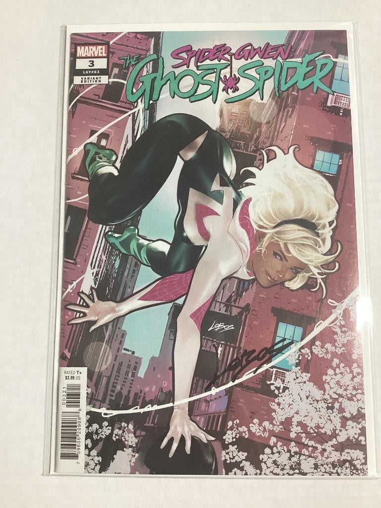 SPIDER-GWEN GHOST-SPIDER #3 LOBOS SIGNED W/COA