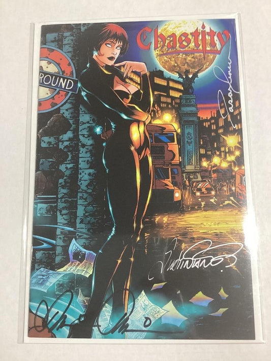 CHASTITY:THEATRE OF PAIN #3 (1997) TRIPLE SIGNED W/COA *SEE DESCRIPTION*
