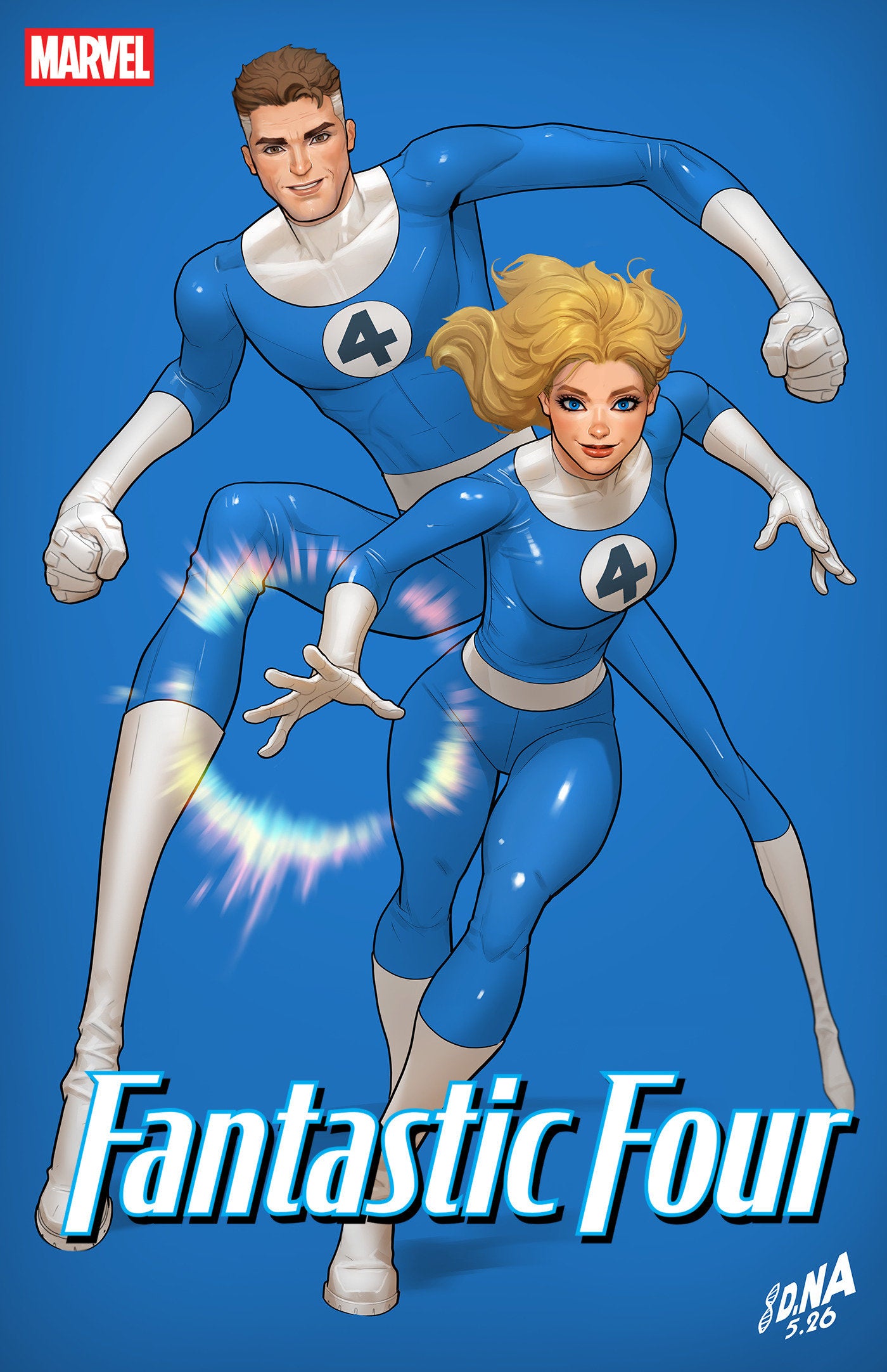 FANTASTIC FOUR #14 DAVID NAKAYAMA COLOR BLOCK BLUE VARIANT