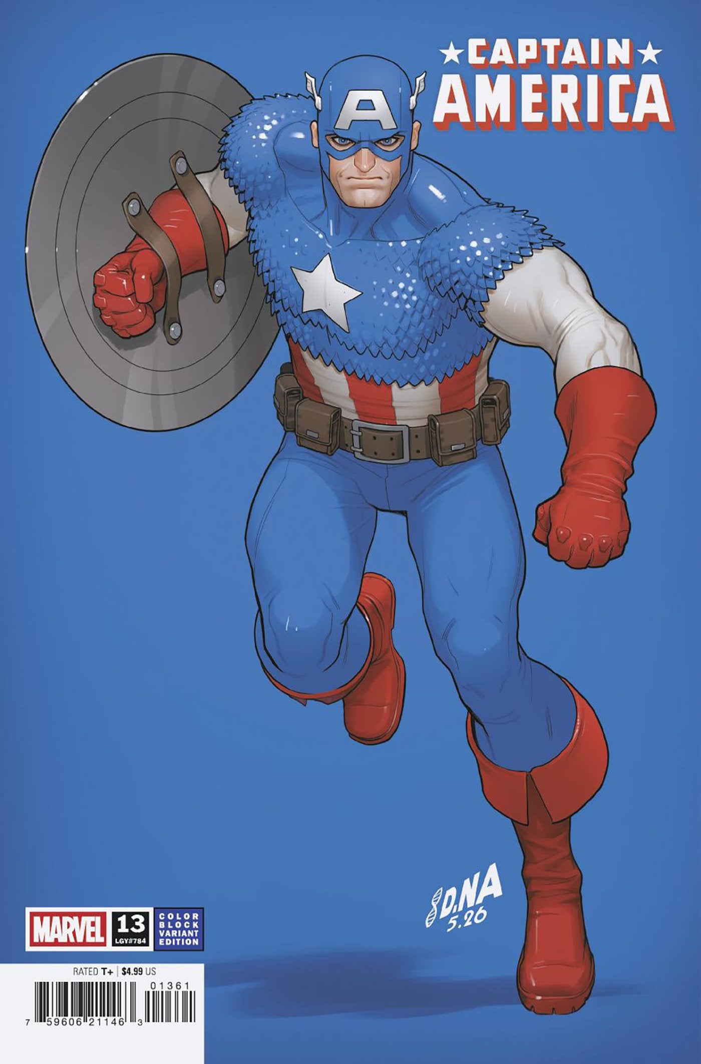 CAPTAIN AMERICA #13 DAVID NAKAYAMA COLOR BLOCK BLUE VARIANT [ARM]