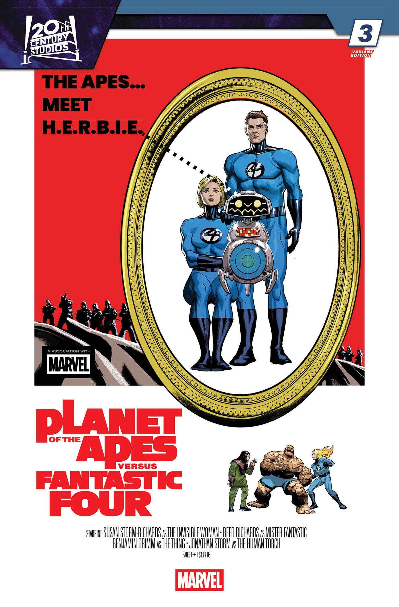 PLANET OF THE APES VS. FANTASTIC FOUR #3 PETE WOODS MOVIE HOMAGE VARIANT